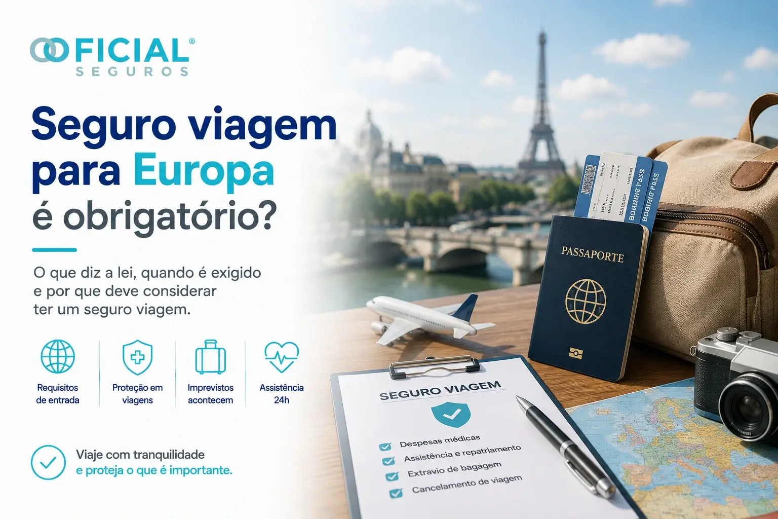 Seguro viagem para Europa é obrigatório